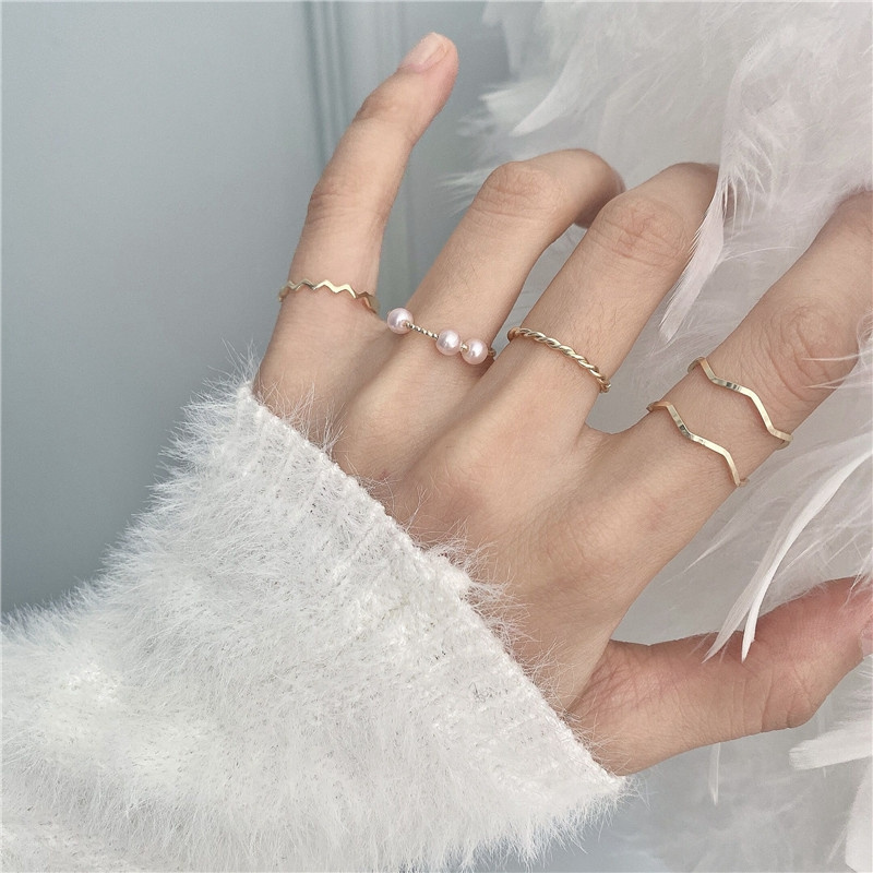 Bộ 5 Nhẫn Thời Trang Hàn Quốc Xinh Xắn