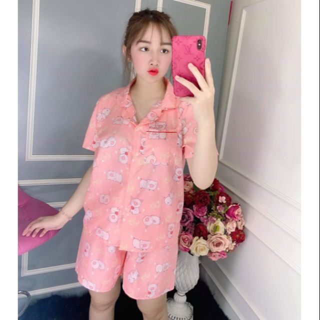 Bộ pijama chất katê size Mẹ & Bé