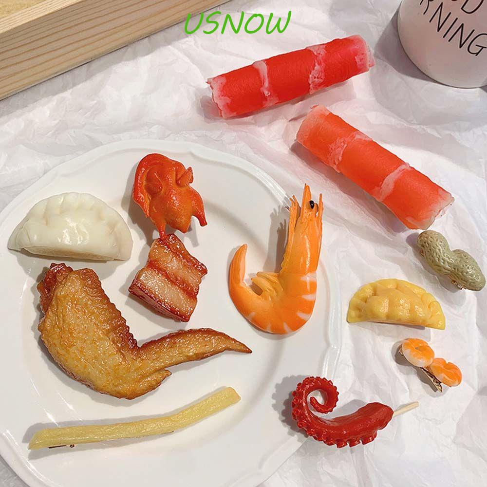 Usnow Kẹp Tóc Cuộn Bằng Hợp Kim Hình Thức Ăn Nhanh Dễ Thương Độc Đáo Phong Cách Hàn Quốc Cho Nữ