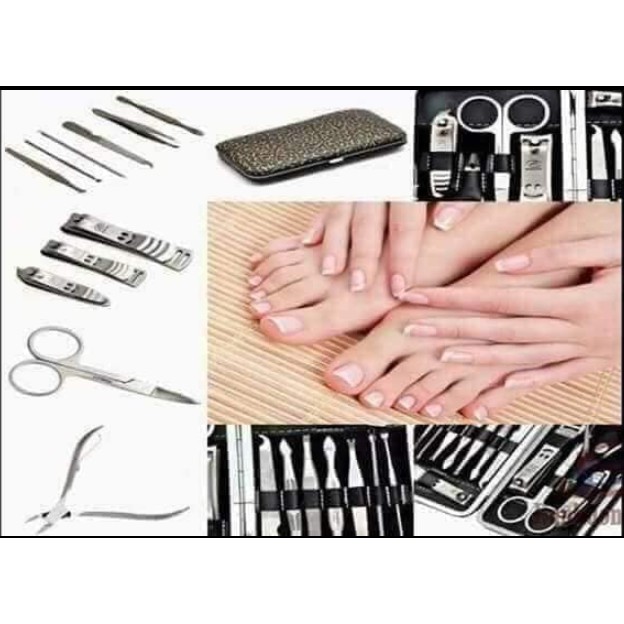 Bộ sản phẩm chăm sóc móng 12 món làm bằng thép không gỉ, bộ kìm bấm móng tay 12 chi tiết