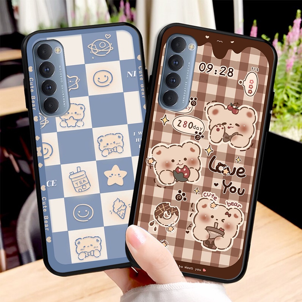 Ốp lưng Oppo RENO 4 / RENO 4 PRO in hình 3D GẤU cute be@r, soda, happy day cực hot ,thời thượng