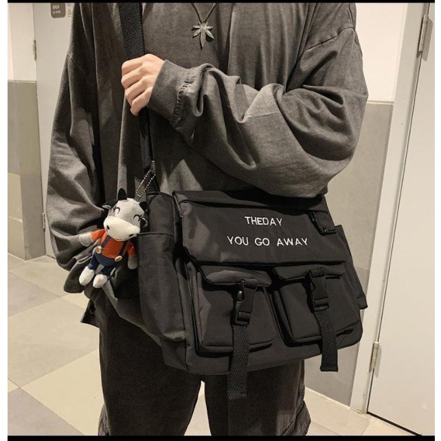 Túi Tote túi vải đeo chéo Canvas cỡ lớn đựng được nhiều đồ đi học đi chơi phong cách Ulzzang Unisex nam nữ