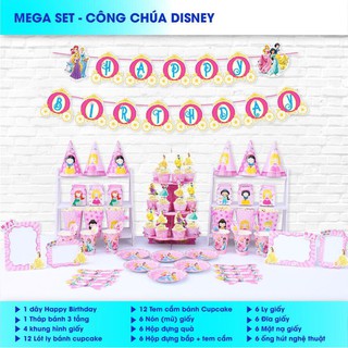 Set Trang Trí Sinh Nhật Cho Bé Chủ Đề Công Chúa Disney