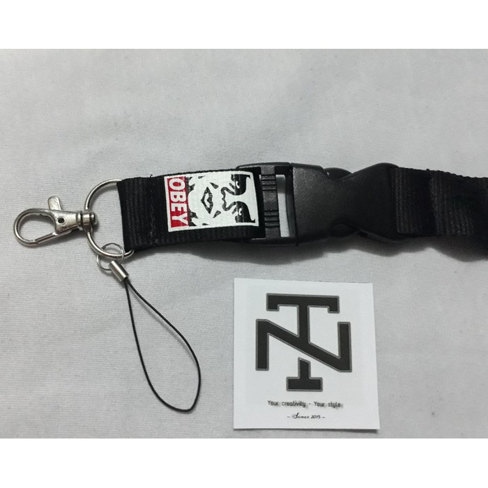 MÓC KHÓA - Lanyard Keychain Obey - Dây đeo thẻ, dây móc khóa, Dây Móc Khóa Vải Bố Siêu Bền Chọn Màu, bao giặt máy.