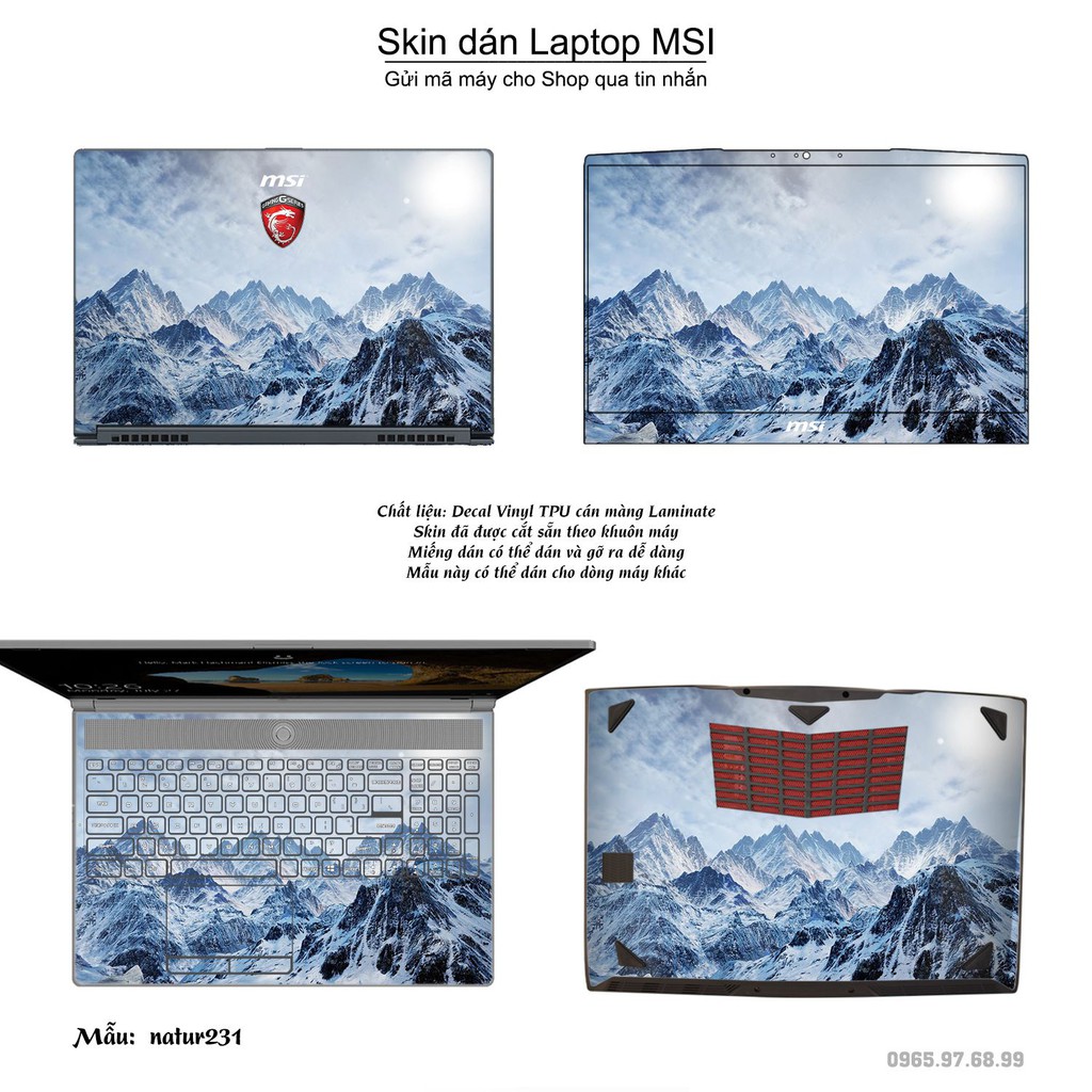 Skin dán Laptop MSI in hình thiên nhiên nhiều mẫu 9 (inbox mã máy cho Shop)