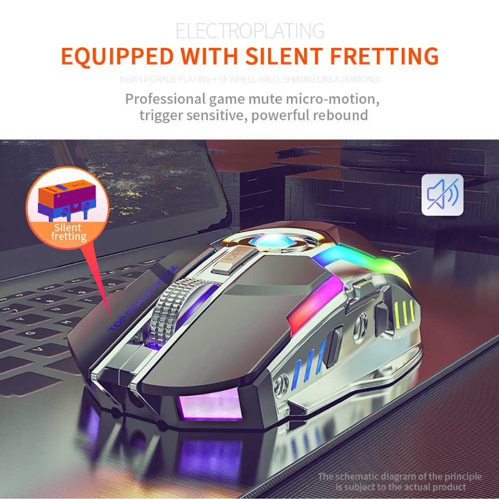 Chuột Gaming Hel + A5 Ergonomic Rgb Không Dây 7 Nút 1600dpi