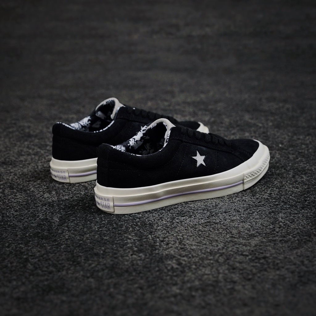 Giày Trượt Patin Converse Vải Canvas Cổ Thấp Họa Tiết Ngôi Sao Đen Trắng Cá Tính Cho Nam Và Nữ