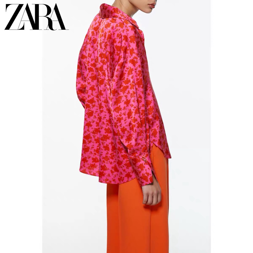 Zara Áo Sơ Mi Tay Dài In Họa Tiết Thời Trang Mùa Hè Cho Nữ