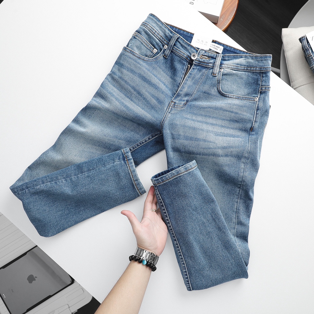 Quần jean dài nam ZARA xanh dơ (Form Slimfit,chất vải co dãn,ống quần 15 - 18cm,hàng Vnxk)-JZR 211049