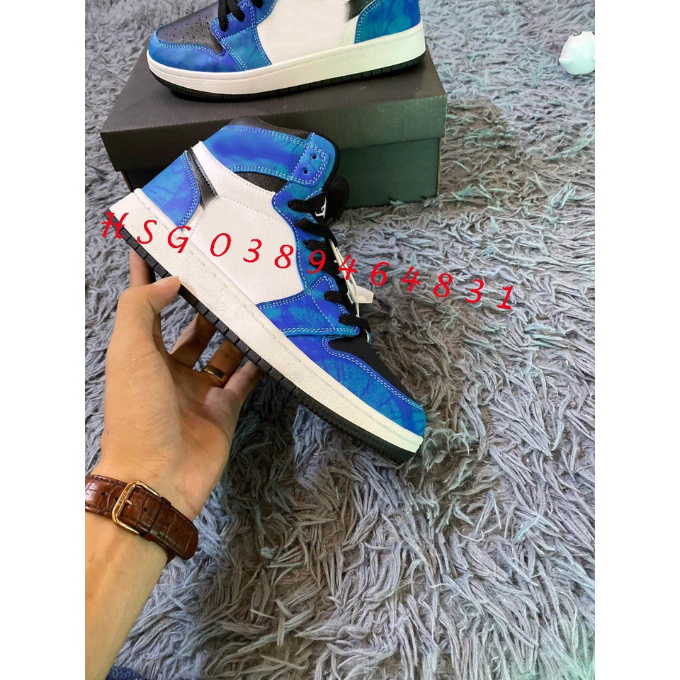 Giày Sneaker Nam Nữ J Hyper Royal, loang cao, milan cao Cao Cổ - Giầy Thể Thao Nam J hyper royal xanh nỉ cao cổ mới