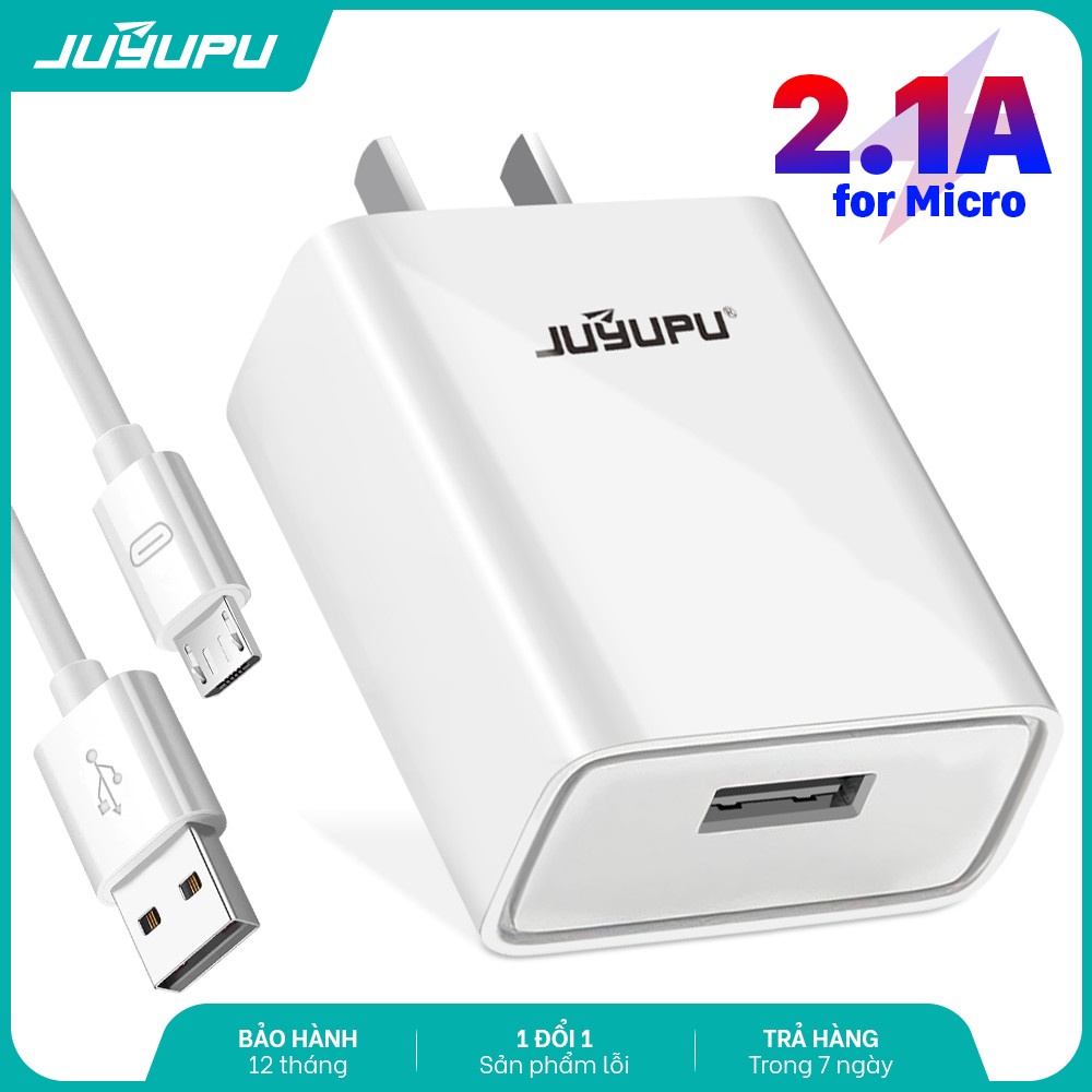 Củ sạc 2.1A kèm dây micro type c cao cấp chính hãng cho Vivo Oppo Huawei Xiaomi trở xuống A8