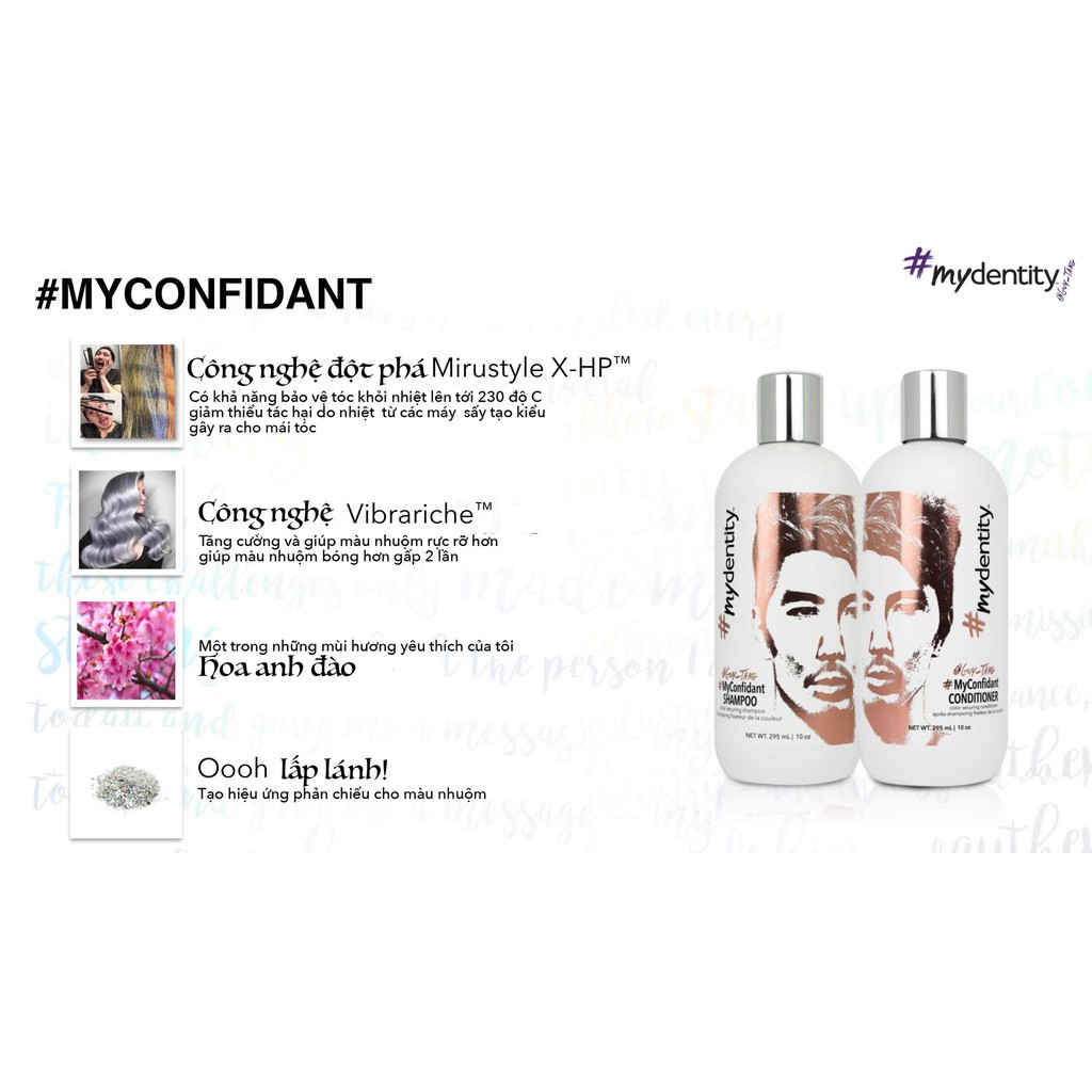 Dầu gội xả chăm sóc tóc màu MYCONFIDANT MyDentity 1000mlx2