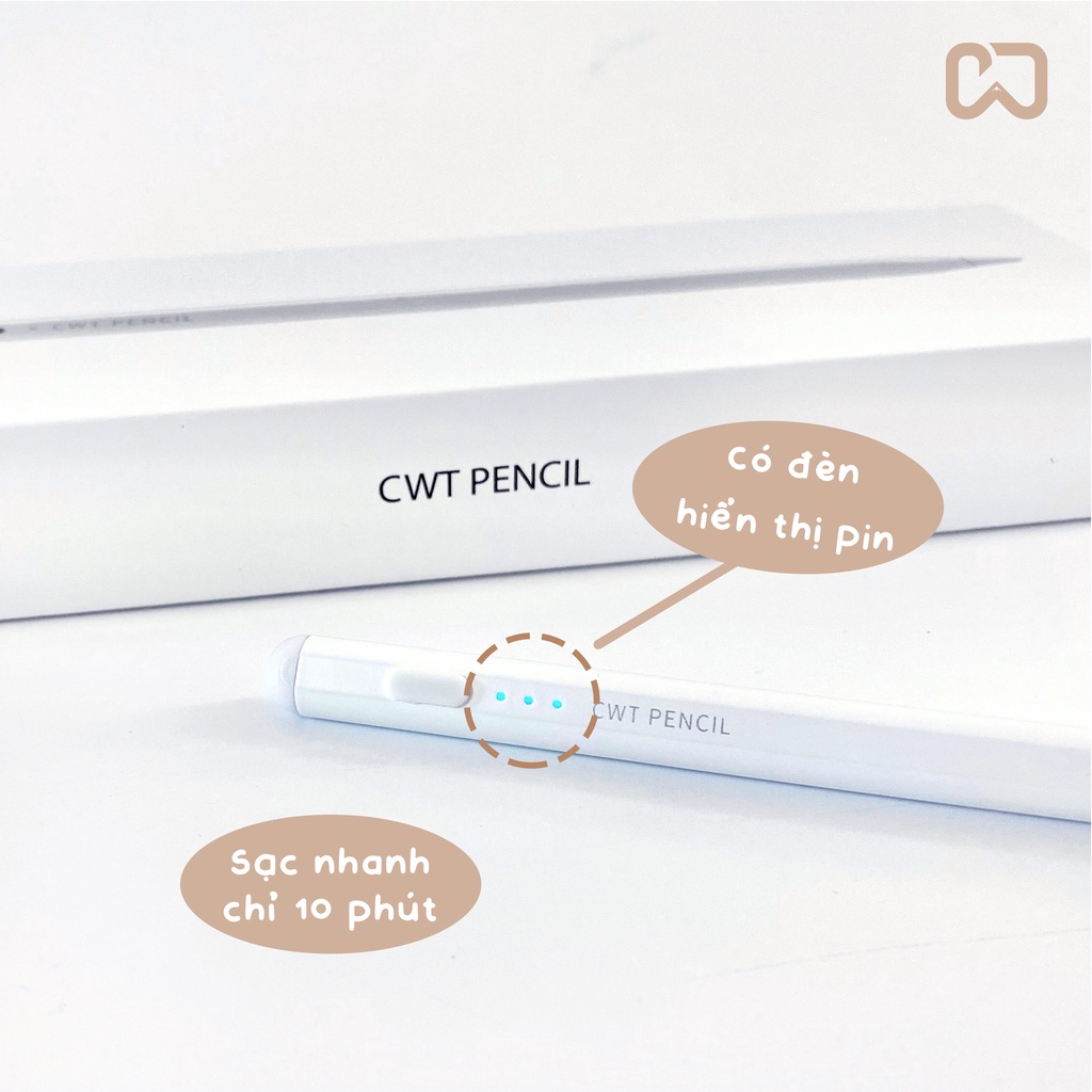 Bút cảm ứng CWT PENCIL 1.5 hỗ trợ các dòng điện thoại/máy tính bảng hệ điều hành Android/IOS