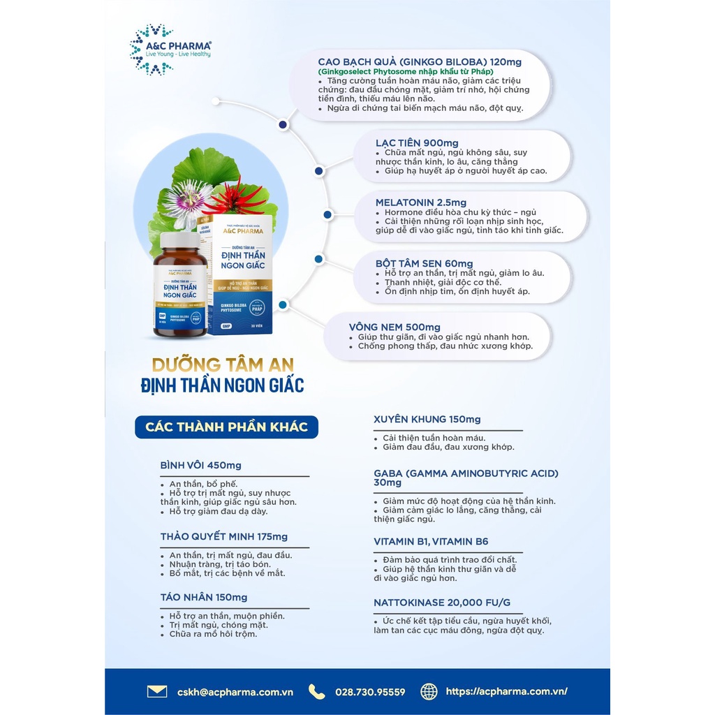 Combo Viên uống Quý ông trẻ khoẻ lâu dài Men's Secret và Dưỡng tâm an A&amp;C Pharma