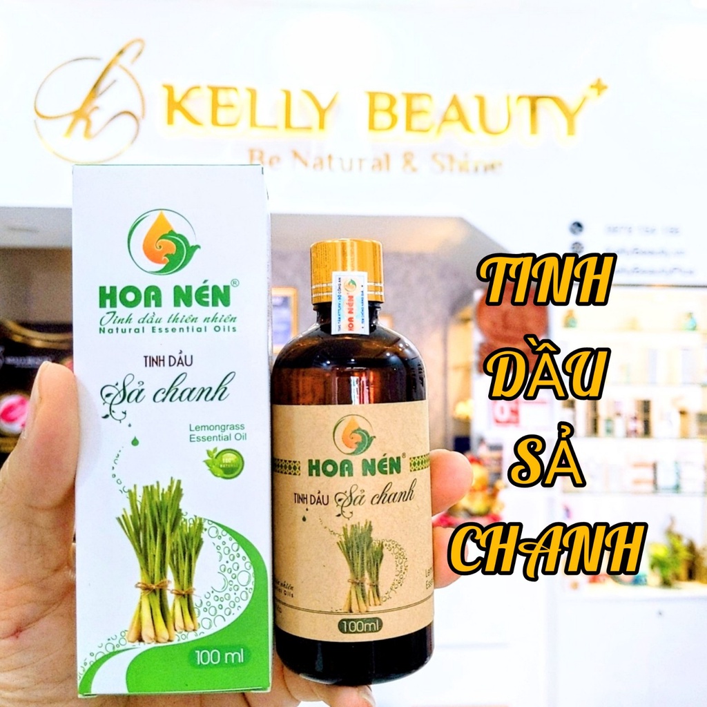 Tinh Dầu Sả Chanh HOA NÉN 100ml - Khử Mùi, Kháng Khuẩn, Thanh Lọc Không Khí, Đuổi Côn Trùng, Thư Giãn | KELLY BEAUTY