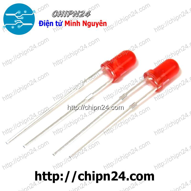 Led 3mm Vỏ đục Màu ra màu ĐỎ