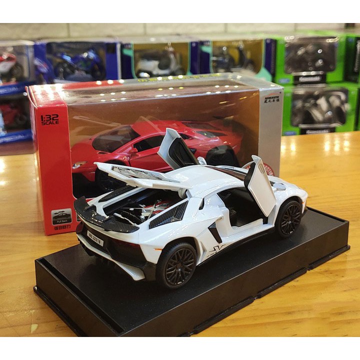 XE MÔ HÌNH Siêu Xe LAMBOR Aventador SV | MINIAUTO tỷ lệ 1:32 Trắng