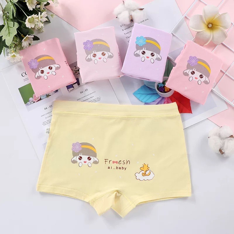 Set 4 quần chip đùi bé gái chất cotton mềm mịn siêu đẹp