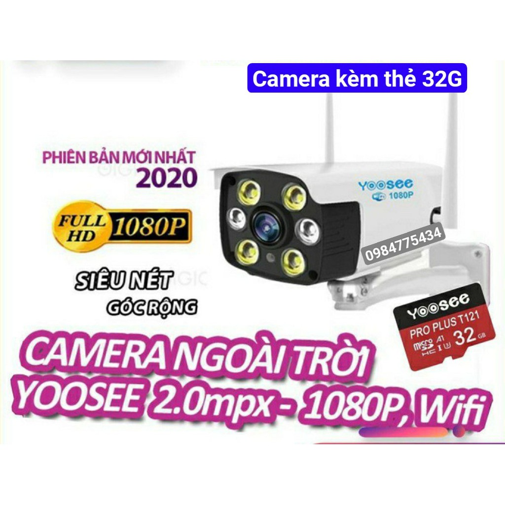 Camera wifi ngoài trời 1080p chống nước, có màu ban đếm, báo động chống trộm