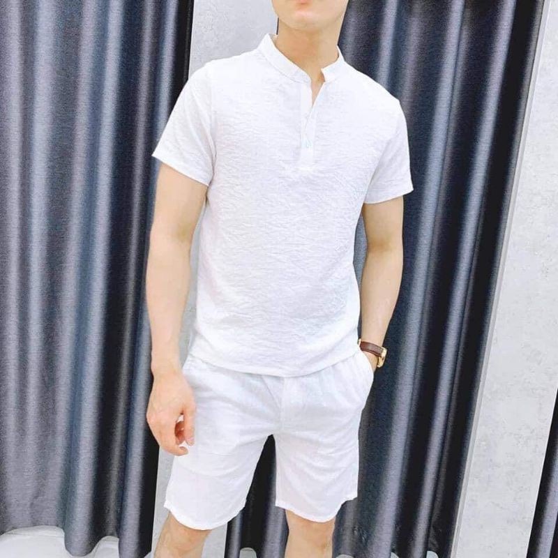 Bộ quần áo đũi cộc tay nam, sét đũi nam cộc tay mùa hè cực mát