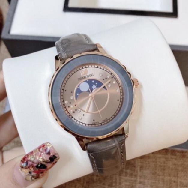 [Free Ship]  Đồng hồ SWAROVSKI nữ dây da mặt kính chống xước -Jun31watch