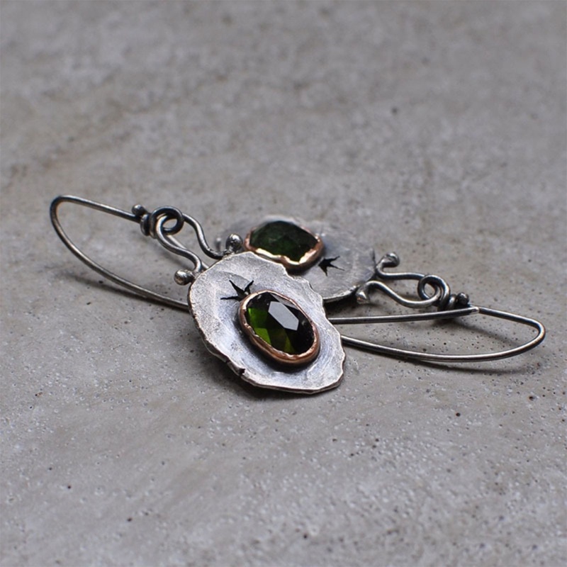 Bông Tai Dáng Dài Đính Đá Pha Lê Phong Cách Boho Nhẹ Nhàng