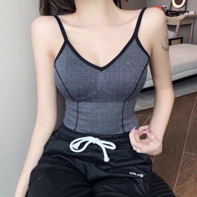 Áo bra khoét lưng eo croptop có đệm