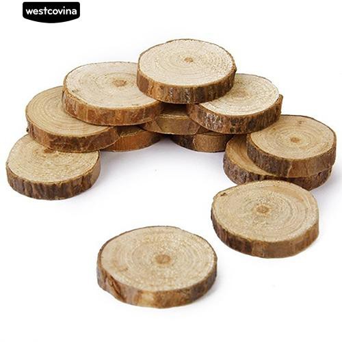 Set 100 lát gỗ tròn mini làm đồ thủ công tiện dụng