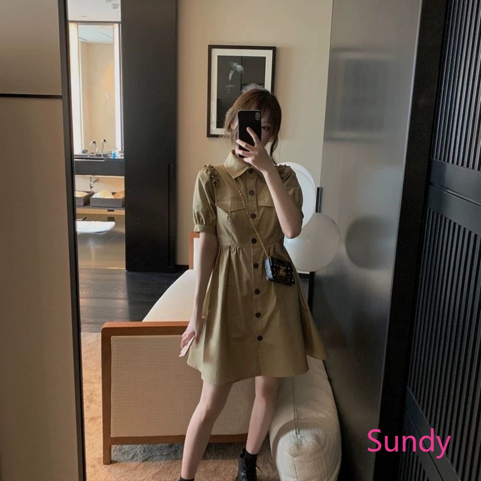 Đầm cổ bẻ phong cách mùa hè cho nữ