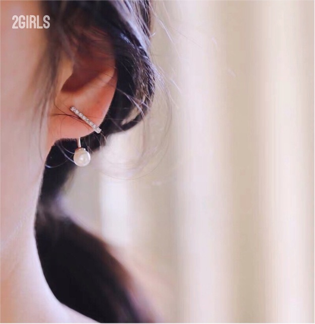 Bông tai khuyên tai thanh ngọc mẫu mới kiểu hàn quốc bạc ý 30%