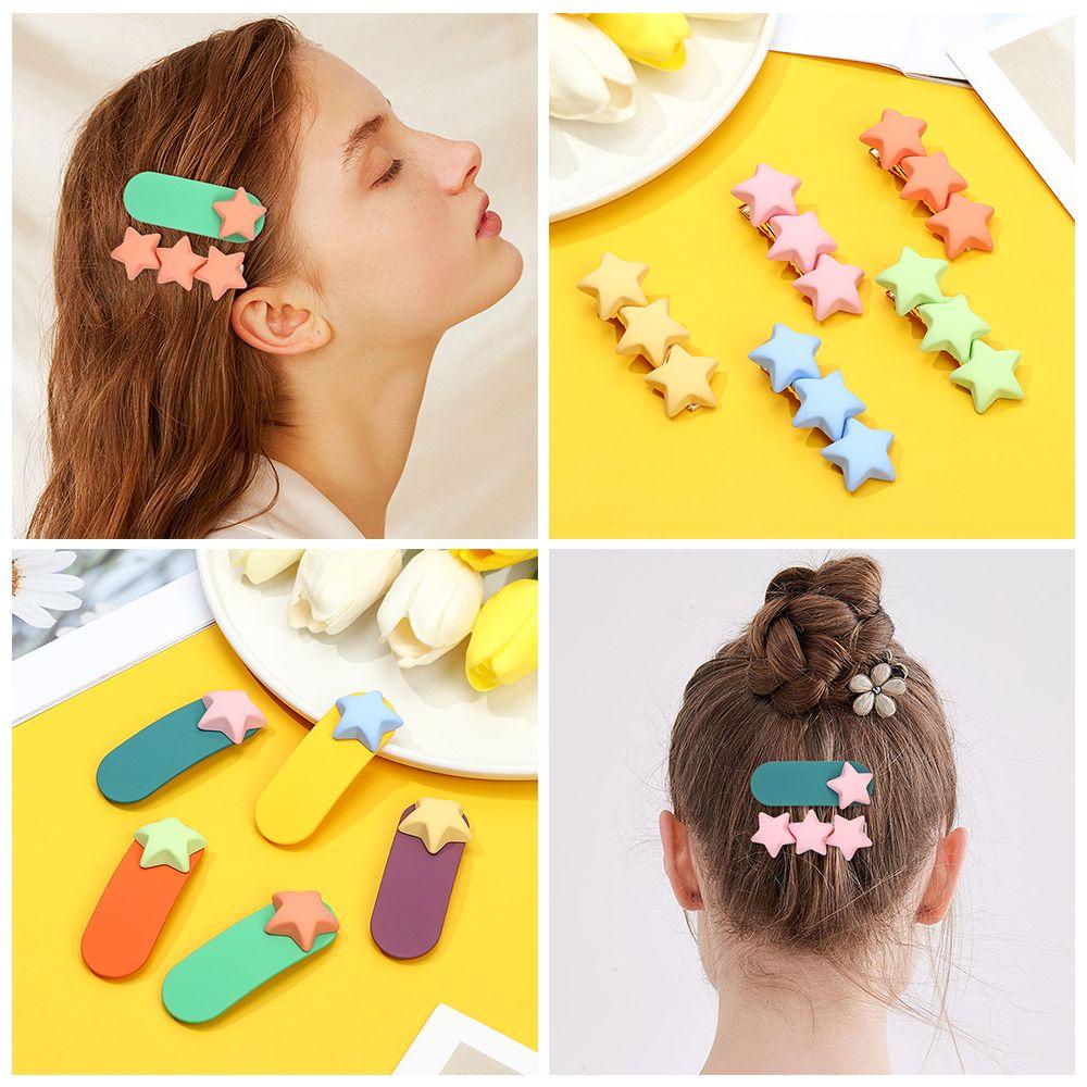 PATH Bộ 2 Kẹp Tóc Hình Ngôi Sao Năm Cánh Màu Sắc Ngọt Ngào
