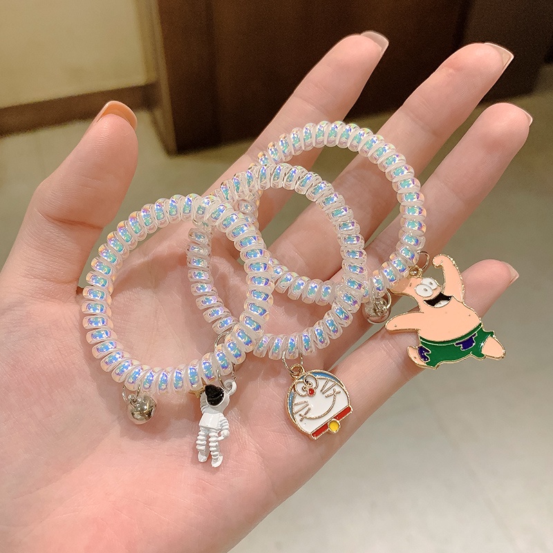 Set 2 Vòng Tay Dây Co Giãn Mặt Nam Châm Họa Tiết Hoạt Hình Đơn Giản Dành Cho Cặp Đôi