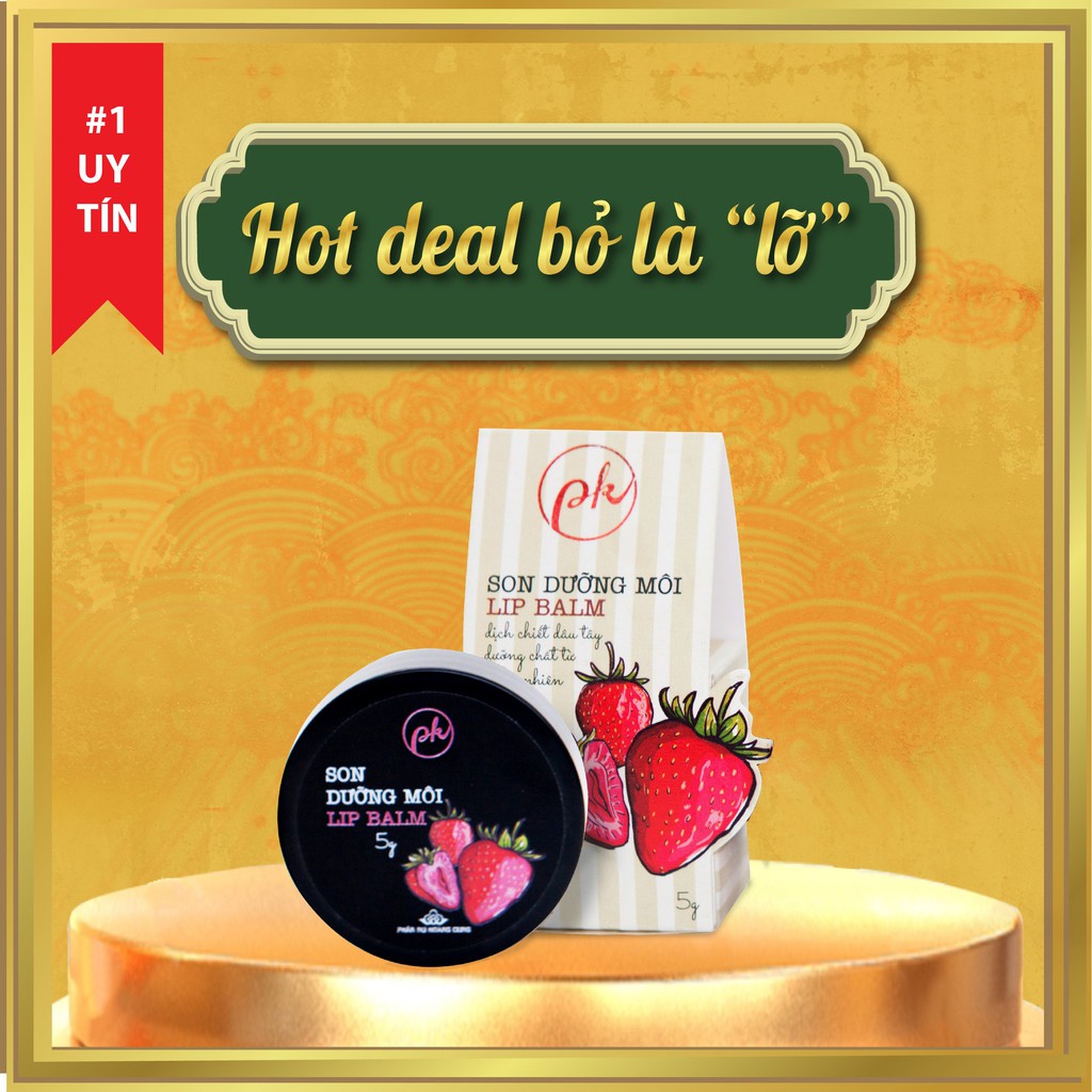 Son dưỡng môi dâu tây (lip balm) Phấn nụ Hoàng Cung giúp dưỡng ẩm sâu và làm sáng môi, môi hồng tự nhiên 5gr | BigBuy360 - bigbuy360.vn