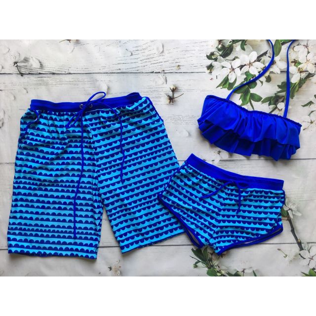 Bikini cặp vải thun xanh biển