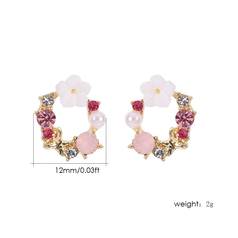 Khuyên tai PINKDUDU PD262 dạng tròn nhiều màu sắc phong cách Hàn Quốc cho nữ