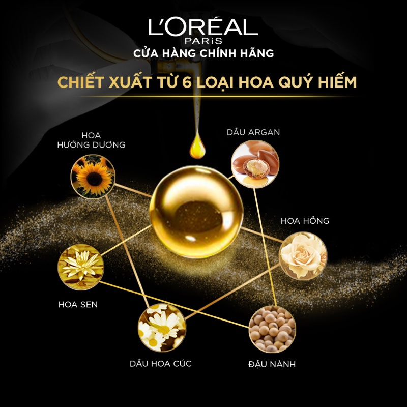 Bộ chăm sóc tóc chiết xuất tinh dầu hoa tự nhiên L'Oreal Paris Elseve Extraordinary Oil