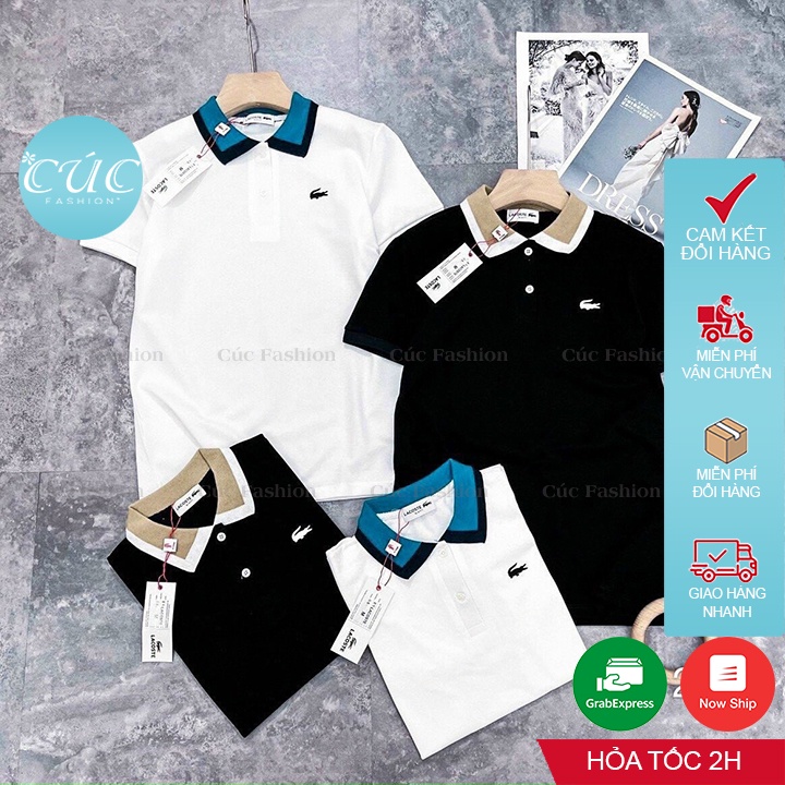 Áo phông polo nữ Cúc Fashion ngắn tay vải thun cotton thời trang công sở cổ đẹp đen trắng đi học cá sấu 2 màu AP126