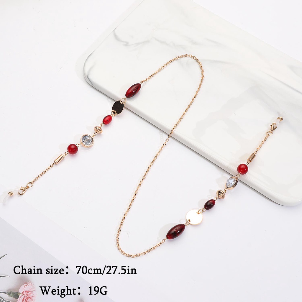 HS Dây Đeo Mắt Kính Đính Pha Lê Kèm Giá Đỡ Và Dây Đeo Cổ Thời Trang Cho Nữ