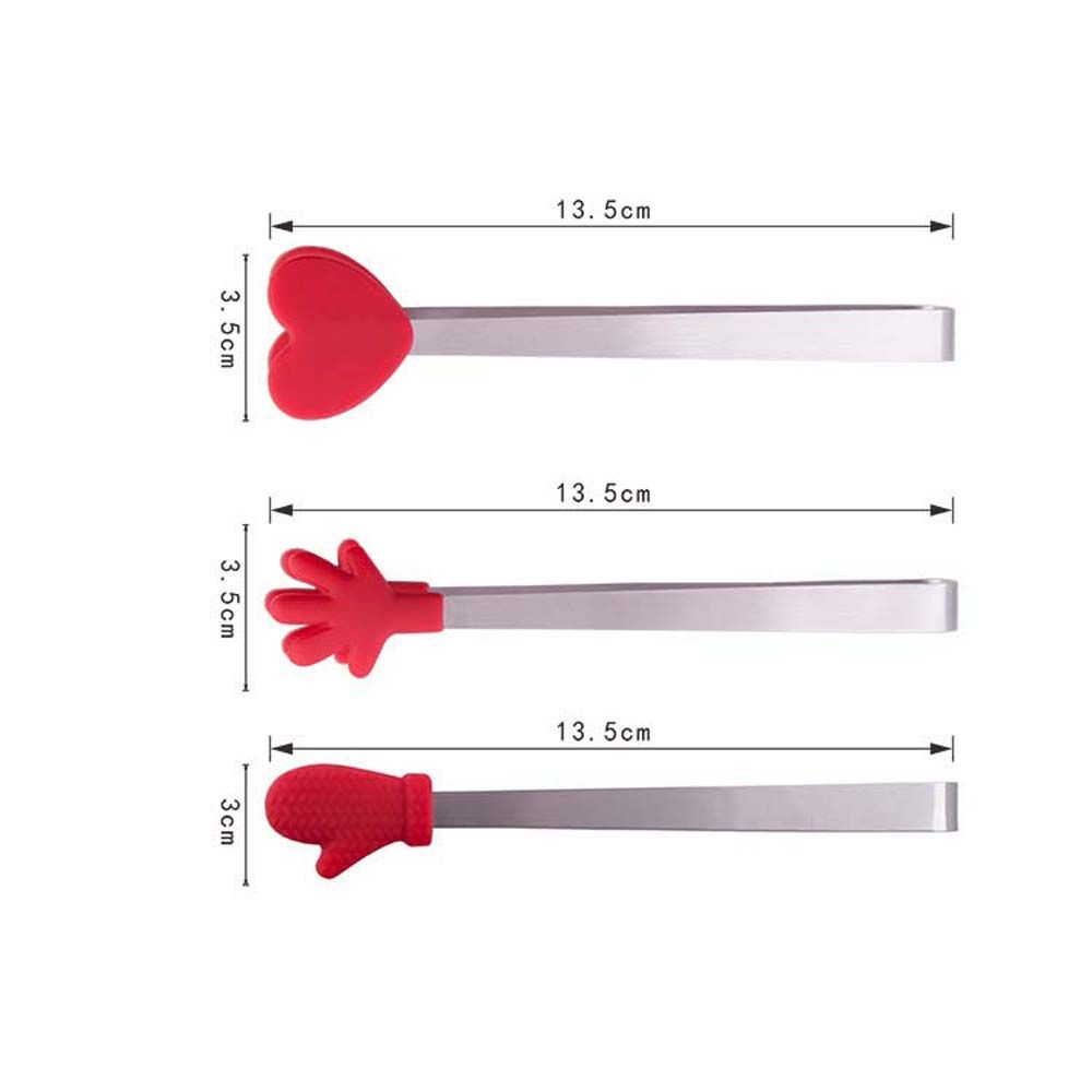 Kẹp gắp thức ăn bằng silicone/thép không gỉ chịu nhiệt thiết kế tiện dụng cho nhà bếp
