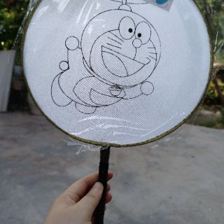 Quạt lụa tô màu