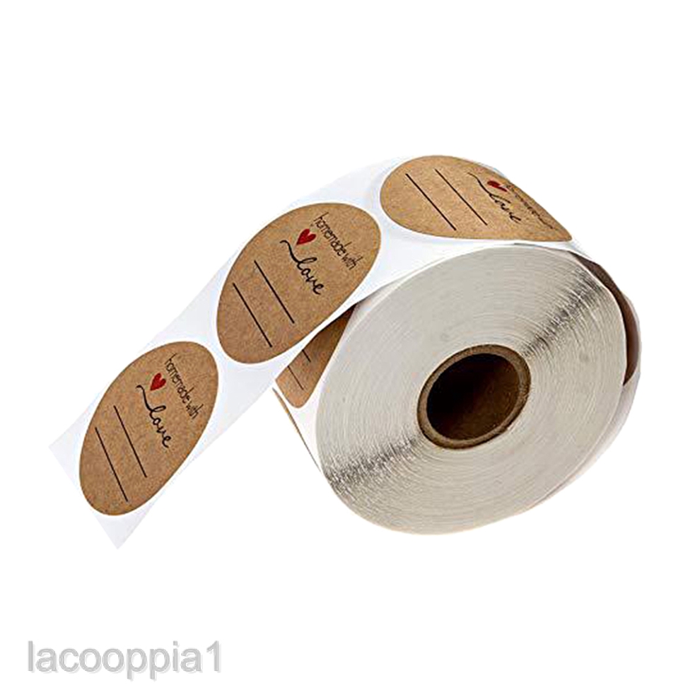 Bộ 500 miếng sticker hình tròn 1&quot; màu nâu dán trang trí thủ công cho túi đựng quà bánh