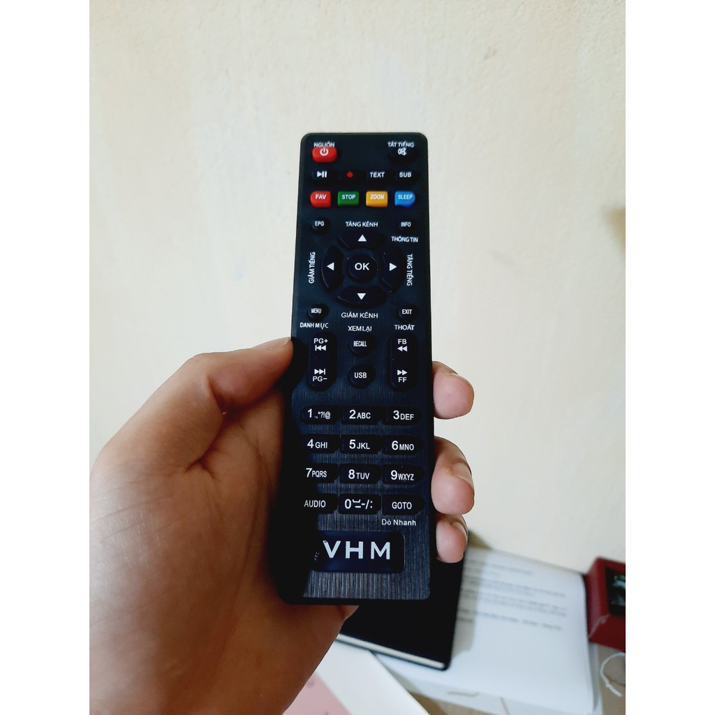 Remote Điều khiển đầu thu VŨ HỒNG MINH DVB T2 truyền hình mặt đất VHM- Hàng loại tốt Tặng kèm Pin!!!-Điện tử ALEX