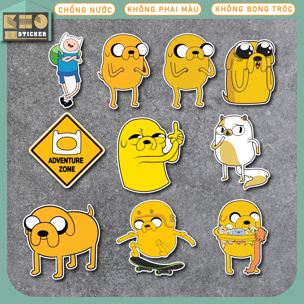 Combo 50 Sticker Adventure Time chống nước sticker dán laptop, điện thoại, đàn guitar, mũ bảo hiểm, vali. MSP: ST91