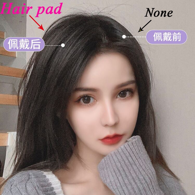Miếng Đệm Tóc Giả Hai Mảnh Tàng Hình Và Liền Mạch Thay Thế Thời Trang Cho Nữ