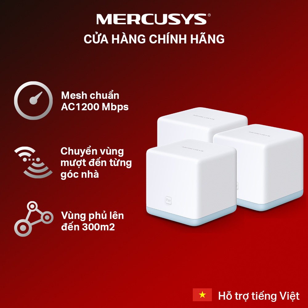 Hệ Thống Wifi Mesh MERCUSYS Halo S12 Chuẩn AC1200 Dành Cho Gia Đình | WebRaoVat - webraovat.net.vn