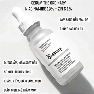 Loại 30ml/60ml] Tinh chất Serum The Ordinary Niacinamide 10% + Zinc 1%