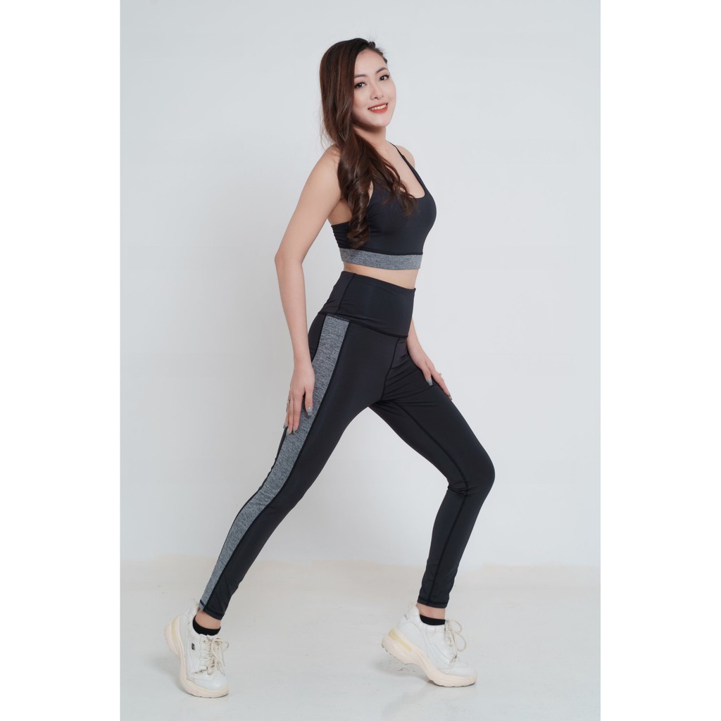 Bộ Đồ Tập Gym Thể Thao Nữ Quần Dài Aó Bra Bin Sport BD065