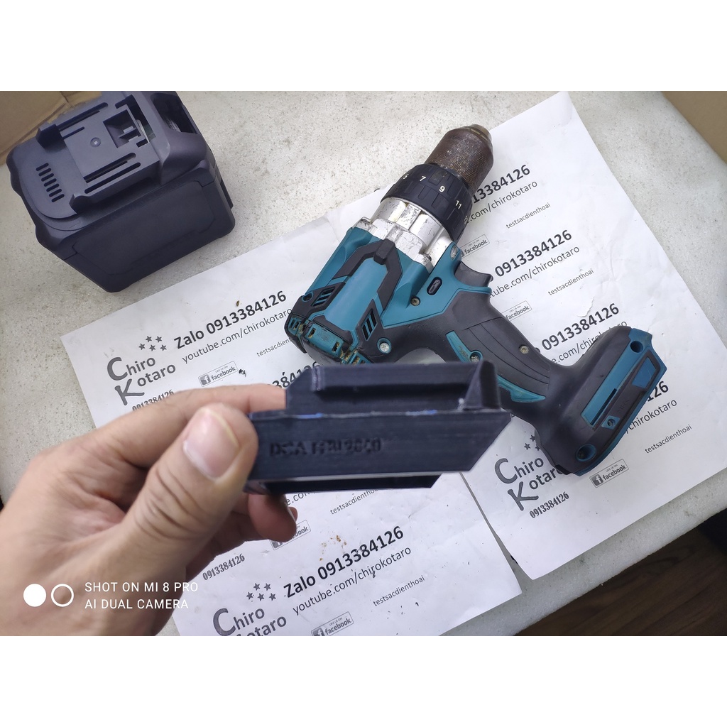 Đế chuyển chân pin máy Makita LXT 2 chân, 3 chân sang dùng pin DCA 20V