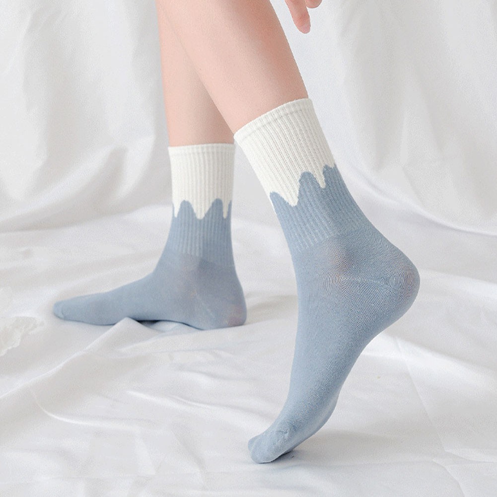 Vớ cotton màu trơn họa tiết kẻ sọc thời trang xinh xắn dành cho nữ
