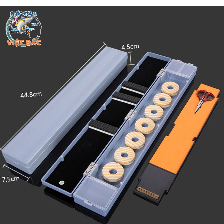 Hộp phao câu đài hộp đựng phao Xám trục thẻo câu đài Hộp đựng phụ kiện câu cá có kéo